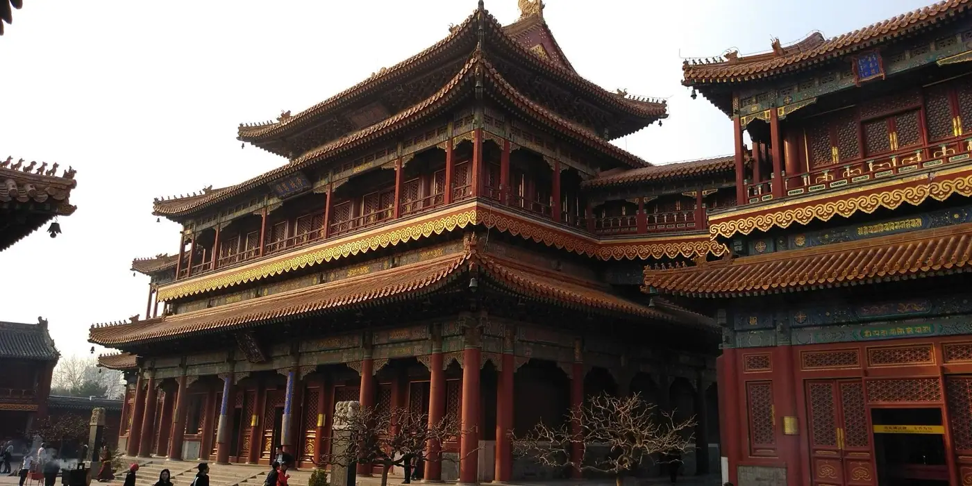 A pavilion of the Yonghe Lama Temple in Beijing